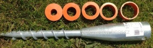 Zemní vrut kruhový s PVC vložkami - 550 mm