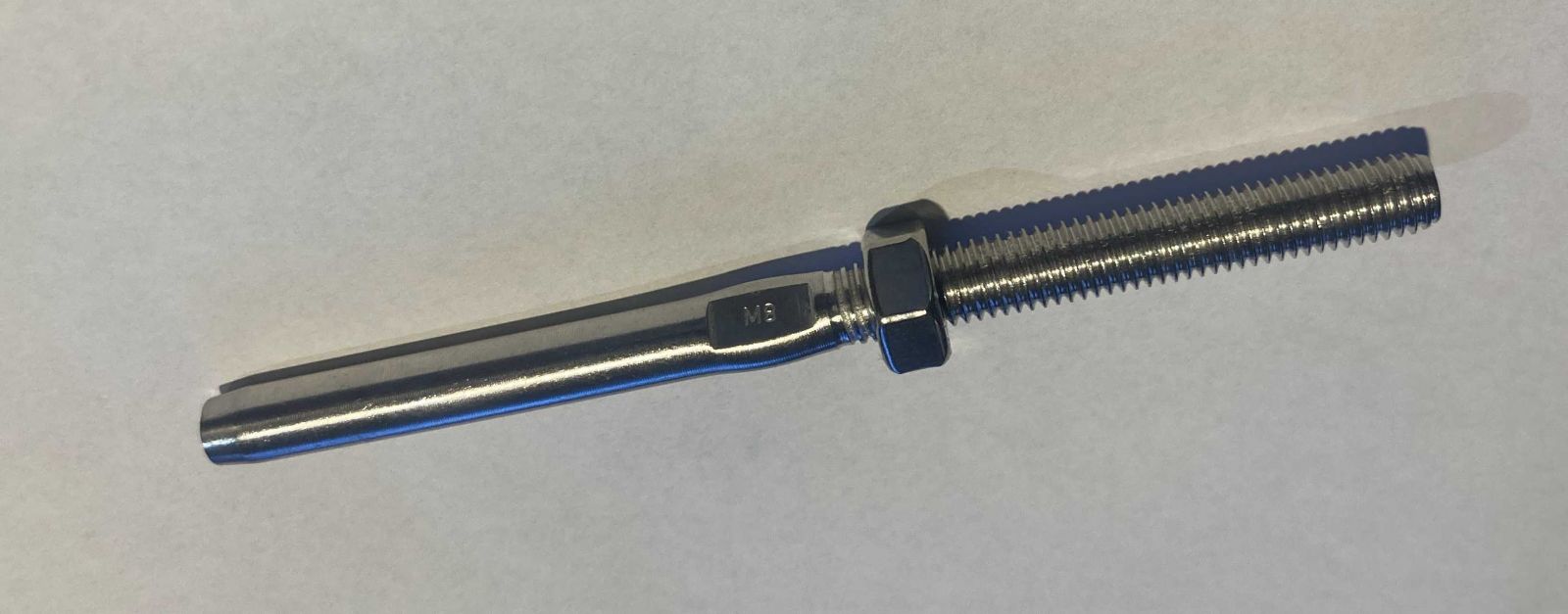 Lisovací nerezová koncovka pro lanko 8 mm, pravý závit M12, nerez A4