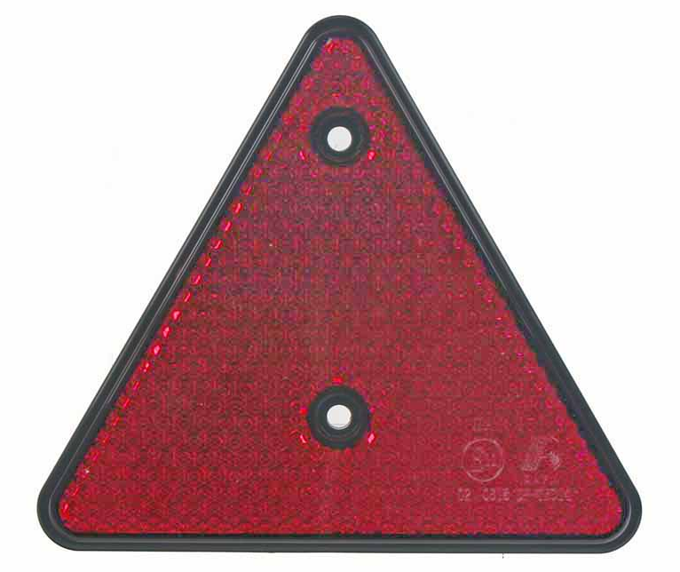 Odrazka trojúhelník 152x135mm - zadní červená